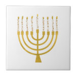 Festive Menorah Hanukkah Candles Elegant Minimal Tegeltje<br><div class="desc">Faux goudfolie-menorah-kaarsen voor je Hanukkah-viering. Whimsical menorah-illustratie met witte sterren bedekte hemelse kaarsen op een faux gouden menorah kandle standaard. Minimalistische menorah elegant starry Hanukkah illustreerde ontwerpcadeaus en papierproducten.</div>