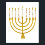 Festive Menorah Hanukkah Celestial Candles Drawing Poster<br><div class="desc">Faux goudfolie-menorah-kaarsen voor je Hanukkah-viering. Whimsical menorah-illustratie met witte sterren bedekte hemelse kaarsen op een faux gouden menorah kandle standaard. Menorah starry Hanukkah illustreerde ontwerpcadeaus en papierproducten.</div>