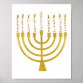 Festive Menorah Hanukkah Celestial Candles Drawing Poster (Voorkant)