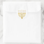 Festive Menorah Hanukkah Celestial Candles Drawing Ronde Sticker (Tas)