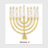 Festive Menorah Hanukkah Celestial Candles Elegant Sticker (Vel)