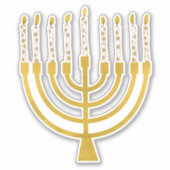 Festive Menorah Hanukkah Celestial Candles Elegant Sticker (Voorkant)