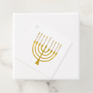 Festive Menorah Hanukkah Celestial Candles Wedding Bedankjes Labels