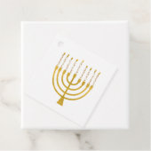 Festive Menorah Hanukkah Celestial Candles Wedding Bedankjes Labels (In situ)