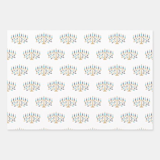 Festive Menorah Hanukkah Inpakpapier Vel (Voorkant 2)