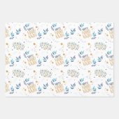 Festive Menorah Hanukkah Inpakpapier Vel (Voorkant)