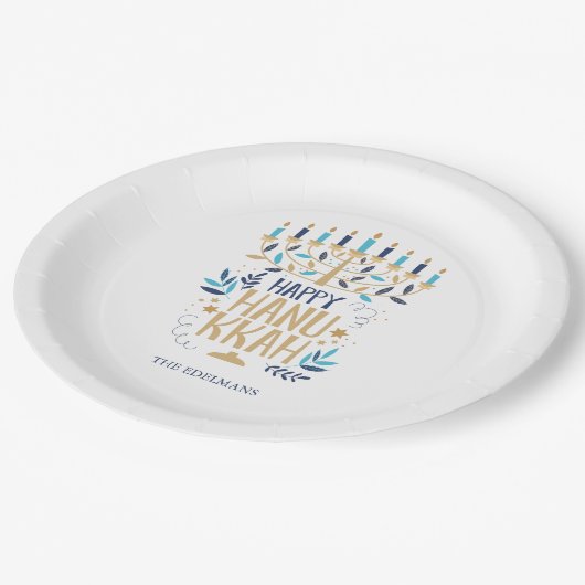 Festive Menorah Hanukkah Papieren Bordje (Gekanteld)