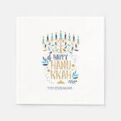 Festive Menorah Hanukkah Servet (Voorkant)