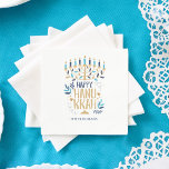 Festive Menorah Hanukkah Servet<br><div class="desc">Festive Menorah Hanukkah-design.</div>