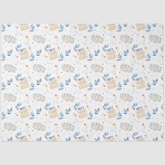 Festive Menorah Hanukkah Tissuepapier (Voorkant)