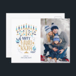 Festive Menorah Happy Hanukkah Feestdagenkaart<br><div class="desc">Festive Menorah Happy Hanukkah Photo Holiday-ontwerp.</div>