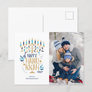 Festive Menorah Happy Hanukkah Feestdagenkaart