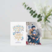 Festive Menorah Happy Hanukkah Feestdagenkaart (Staand voorkant)