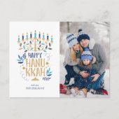 Festive Menorah Happy Hanukkah Feestdagenkaart (Voorkant)