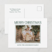 Festive Merry And Bright Christmas  Briefkaart (Voorkant / Achterkant)