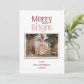 Festive Merry And Bright Christmas  Feestdagenkaart (Staand voorkant)
