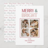 Festive Merry And Bright Christmas Feestdagenkaart (Voorkant / Achterkant)