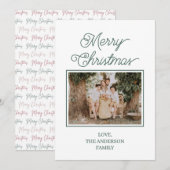 Festive Merry And Bright Christmas Feestdagenkaart (Voorkant / Achterkant)