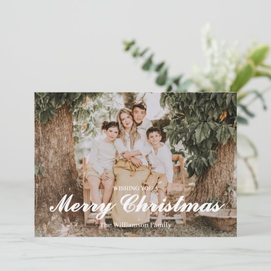 Festive Merry And Bright Christmas Feestdagenkaart (Staand voorkant)