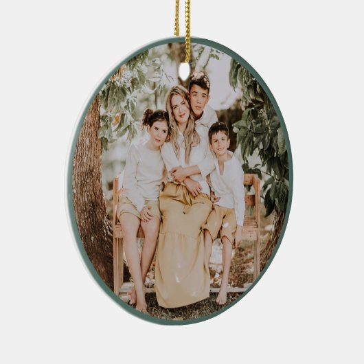 Festive Merry And Bright Christmas  Keramisch Ornament (Rechts)