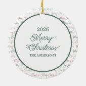 Festive Merry And Bright Christmas  Keramisch Ornament (Achterkant)