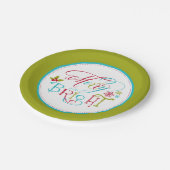 Festive Merry and Bright Holiday Papieren Bordje (Gekanteld)