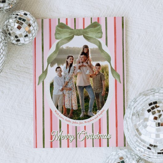 Festive Merry Christmas Family Photo Holiday Card Feestdagenkaart