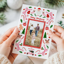 Festive Merry Christmas Foto Wenskaart Kaart