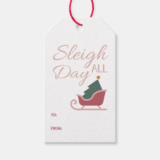 Festive Merry Christmas Gift Tag Cadeaulabel (Voorkant)