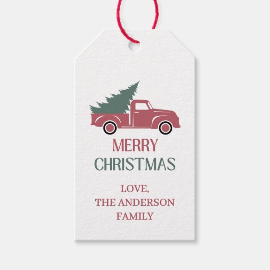 Festive Merry Christmas Gift Tag Cadeaulabel (Voorkant)