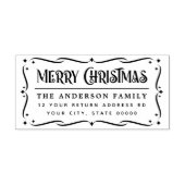 Festive Merry Christmas greeting return address Rubberstempel (Afrduk)