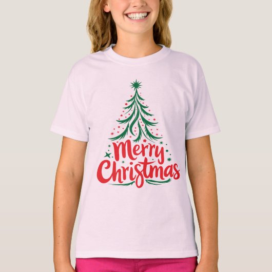 Festive merry christmas holiday greeting design t-shirt (Voorkant)