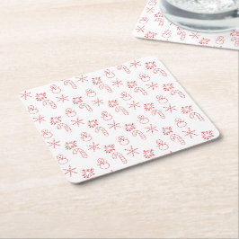 Festive Merry Christmas Napkin Kartonnen Onderzetters