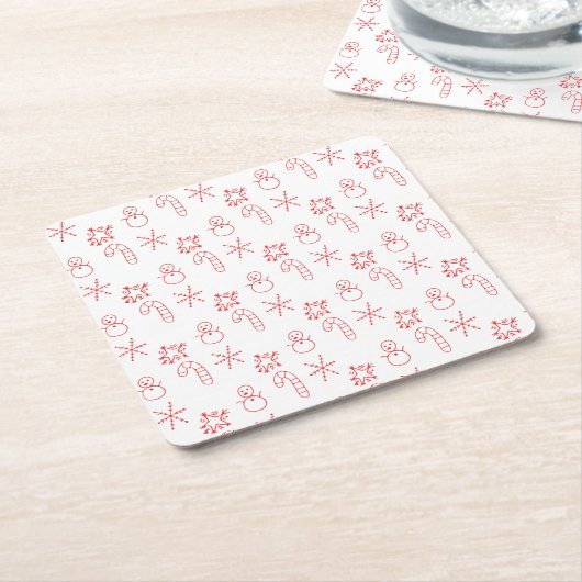 Festive Merry Christmas Napkin Kartonnen Onderzetters (Schuin)