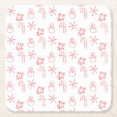 Festive Merry Christmas Napkin Kartonnen Onderzetters (Voorkant)