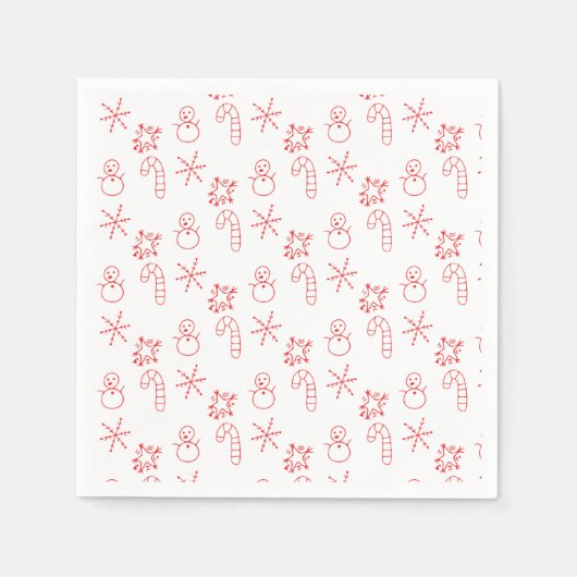 Festive Merry Christmas Napkin Servet (Voorkant)