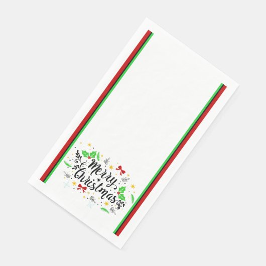 Festive Merry Christmas Paper Guest Towels Servet (Hoek)