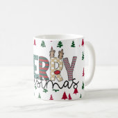 Festive "MERRY Christmas" Pattern Mug Koffiemok (Voorkant rechts)
