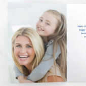 Festive Merry Christmas Pine & Baubles 4 Photo Drieluik Kaart (Binnenzijde eerst)