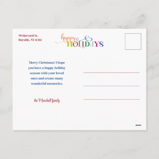 Festive Merry Christmas Pine & Baubles 4 Photo Feestdagenkaart (Achterkant)