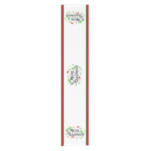 Festive Merry Christmas Short Table Runner Korte Tafelloper (Voorkant)