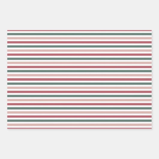 Festive Merry Christmas Striped 3 Inpakpapier Vel (Voorkant 3)