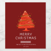 Festive Merry Christmas  Wijn Etiket (Enkel label)