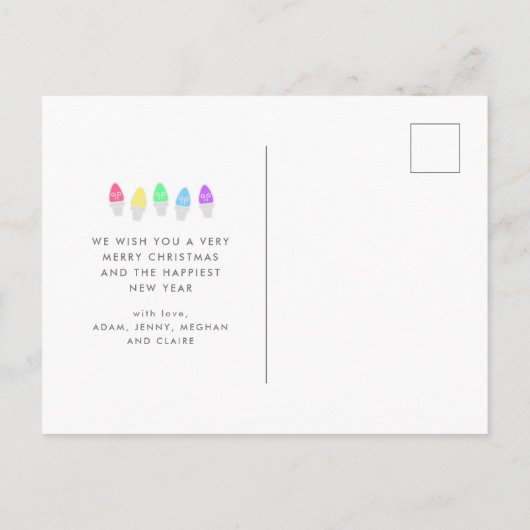 Festive Merry en Bright Single Photo Kerstmis Feestdagenkaart (Achterkant)