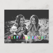 Festive Merry en Bright Single Photo Kerstmis Feestdagenkaart (Voorkant)