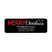 Festive Merry-etiket voor kerstretourzending Etiket (Voorkant)