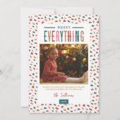 Festive Merry Everything 4 Foto Feestdagenkaart (Voorkant)