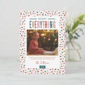 Festive Merry Everything 4 Foto Feestdagenkaart (Staand voorkant)