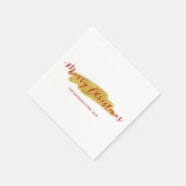 Festive Merry Gold Foil Brush Stroke Servet (Hoek)