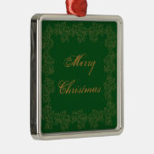Festive Merry Green Gold Metalen Ornament (Rechts)